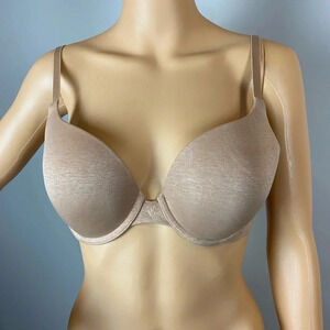 Victoria's Secret 32DD Padded Perfect Coverage Bra Beige Tan Padded Underwire